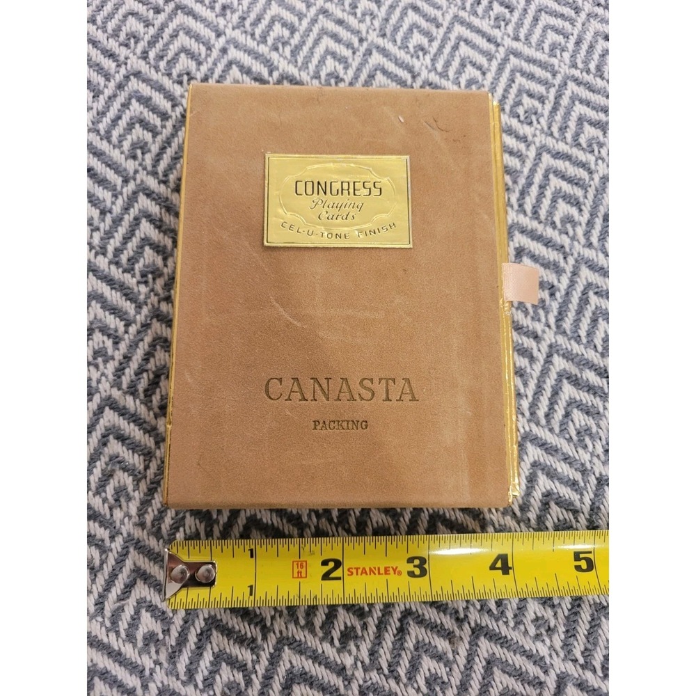 Vintage Congress Dual Deck Playing Cards w/ Cel-U-Tone Finish Canasta Sealed New